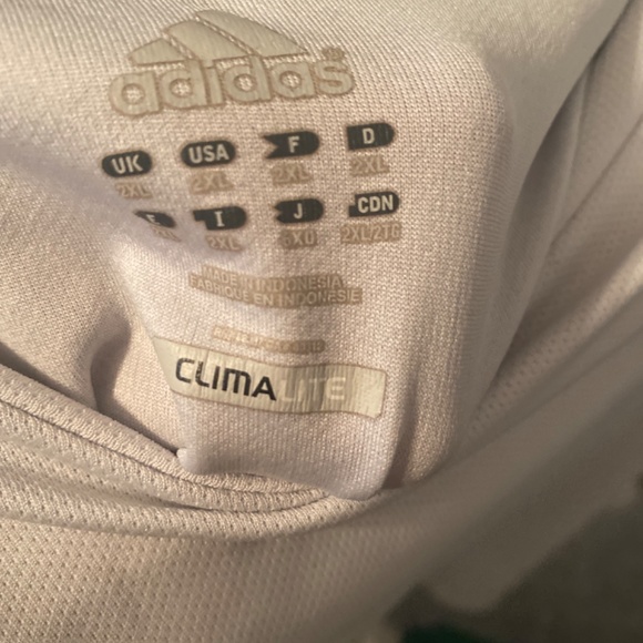 Mens 2XL Adidas White &!Black Striped Jersey Climate Control - Picture 4 of 4